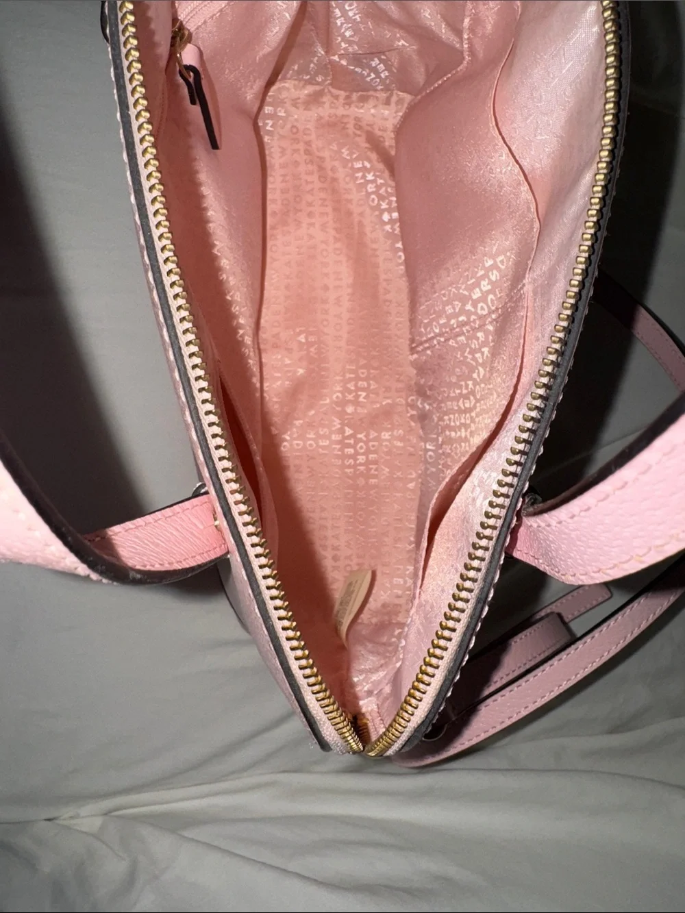 kate spade pink leather dome satchel with gold-tone hardware